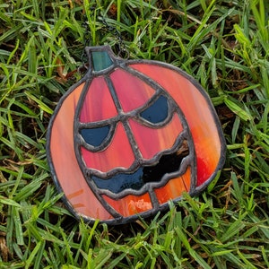 Digital Stained Glass Pattern - Halloween Pumpkin • Resale Friendly