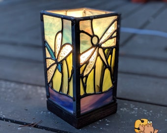 Digital Stained Glass Pattern - Dragonfly Lantern • Resale Friendly