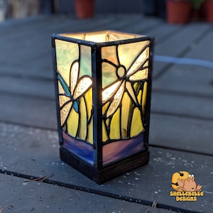 Digital Stained Glass Pattern - Dragonfly Lantern • Resale Friendly