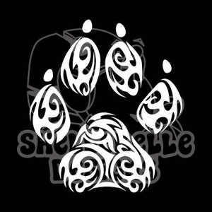 SUPER SALE! Vinyl Vehicle Decal - Tribal Paw Print • White