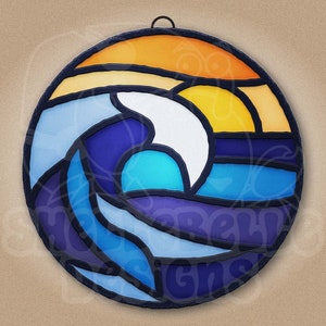 Digital Stained Glass Pattern - Easy Wave • Resale Friendly