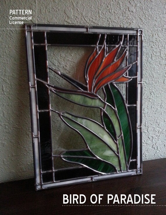 Stained Glass Bird Of Paradise Pattern - Glass Designs