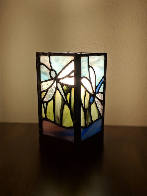 Digital Stained Glass Pattern - Dragonfly Lantern • Resale