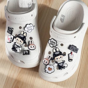 Personalisierte Labubu-Stil Silikon-Schuhanhänger, Schuh-Zubehör, Schuhschnallendekorationen, kundenspezifische Kroko-Anhänger, PVC-Jibbitz