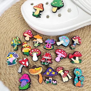 Custom Silicone Mushroom Shoe Charms,Personalized Shoe Accessories,Custom Croc Charms,Shoe Buckle Decorations,Shoe Accessories,PVC Jibbitz