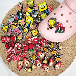 Underwater World/Mushrooms style Croc Decorations,Personalized Handmade Croc Charms,Shoe Accessories,Jibbitz Buckles for Crocs,PVC Jibbitz