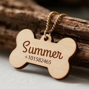 Gravur Hundemarke,Holz Hundemarke,Holz Hundemarke,gravierte ID-Marke,Holzmarke id,Stille Hundemarke,Tag Identifikation,geschnitzte Hundemarke