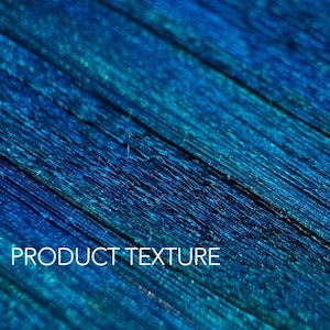 May include: A close-up shot of a textured surface with a gradient of blue and teal colours. The image shows diagonal lines and the text "PRODUCT TEXTURE" in white.
