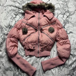 military fur short blouson grunge y2k Y2k Winter Coat - Etsy Canada