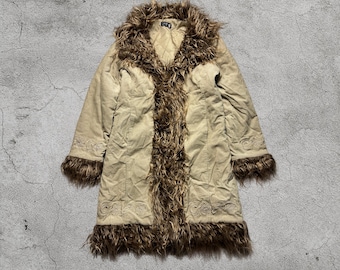 Shaggy 1970s Style Jeans & Faux Fur Vegan PENNY LANE Coat. Almost