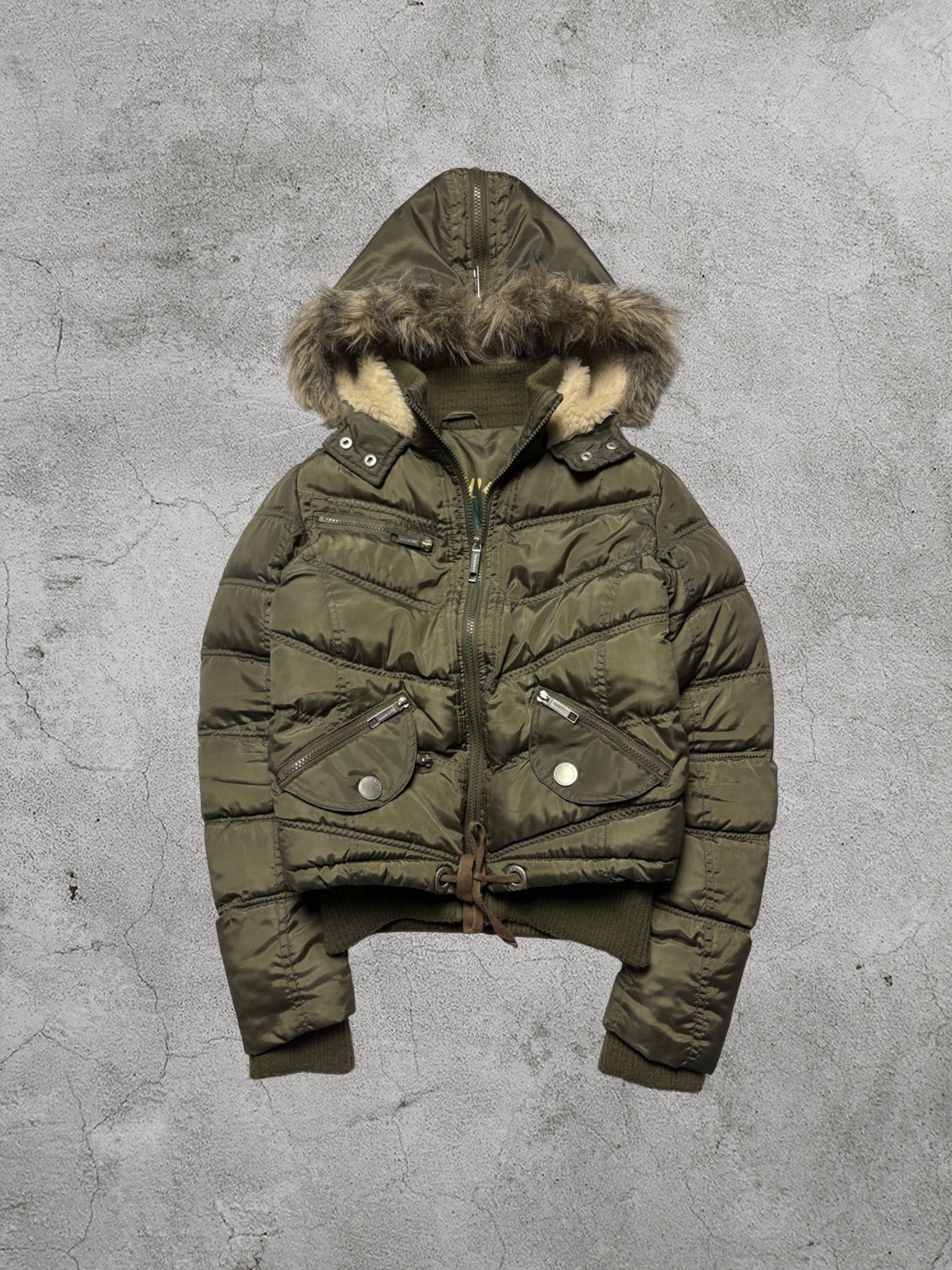 Y2k Puffer Jacket Fur - Etsy
