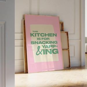 Funny Kitchen Print | retro typography pint for kitchen snacking wall art modern colorful art for couples and roommates | Digital Download