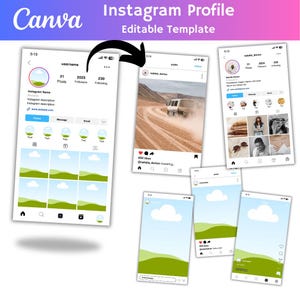 Professional Instagram Profile Mockup | Editable Canva Social Media Template for Posts, Reels, and Feed Design