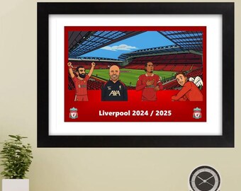 Liverpool - 2024 / 2025 Premier League Winners Cartoon Print
