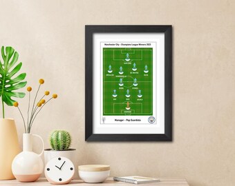 Manchester City - 2023 Champions League Winners Subbuteo Print