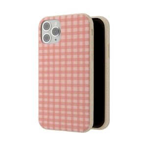 Pink Gingham Phone Case | Biodegradable iPhone Case