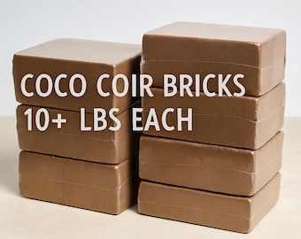 Coco Coir Brick 10 lb (5 kg) | Natural Growing Medium | 1/4, 1/2, & Full Brick Options - Bulk Coconut Coir