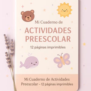 Mi cuaderno de preescolar - 12 páginas PDF imprimibles para niños de 3 a 5 años.