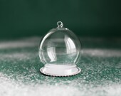 DIY Snow Globe Ornament - Clear Glass Ball with Chipboard Base