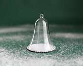 Clear Glass Ornament Bell Jar Cloche with Base