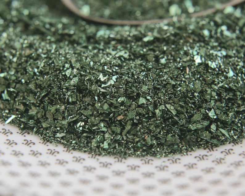 German Glass Glitter, Festive Green 2 Ounce Jar image 3