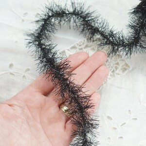 Tinsel Garland Sparkly Black Vintage Style Halloween Trim, 12 Foot Spool image 3