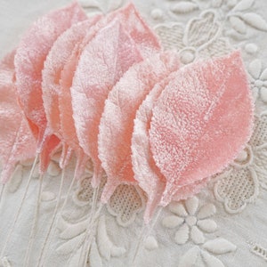 Pink Velvet Leaves, Large 2 1/2 Inch, 10 Pcs. image 6