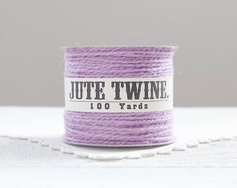 Jute Twine - 100 Yard Spool of Twine, 2-Ply Rustic Craft String, Lavender Purple