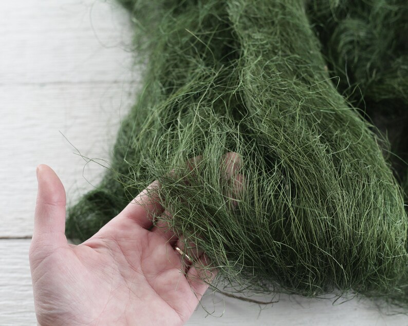 Moss Green Sisal Fiber Easter Basket Filler Fine Craft Fluff Etsy