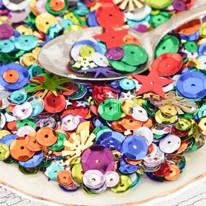 Retro Sequins and Spangles Multi Color Novelty Mix, 1/2 Cup image 4