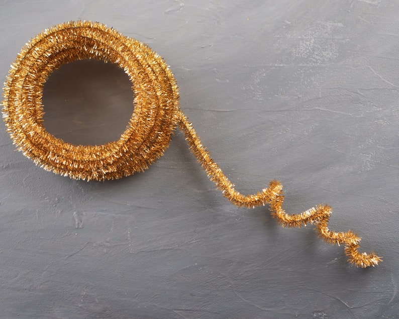 Gold Pipe Cleaner Roping Wired Metallic Lurex Craft Trim 3 Etsy