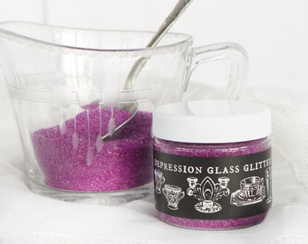 Depression Glass Glitter, Plum Purple - Translucent Fine Grain German Glass Glitter