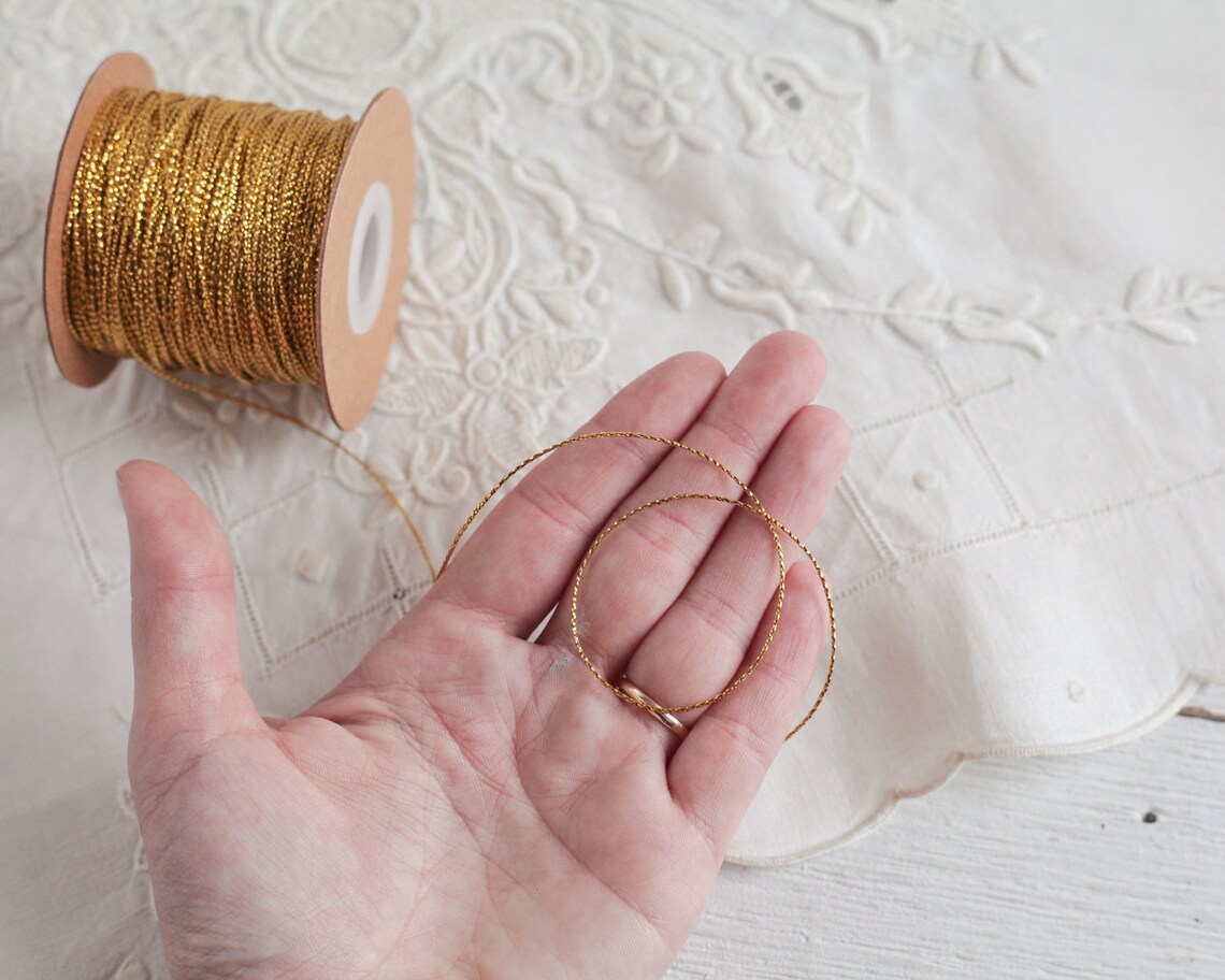 Gold Tinsel Cord Fine Metallic Gift Wrap String 144 Yd. Etsy