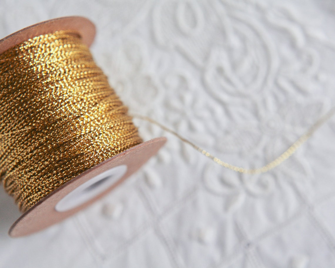 Gold Tinsel Cord Fine Metallic Gift Wrap String 144 Yd. Etsy