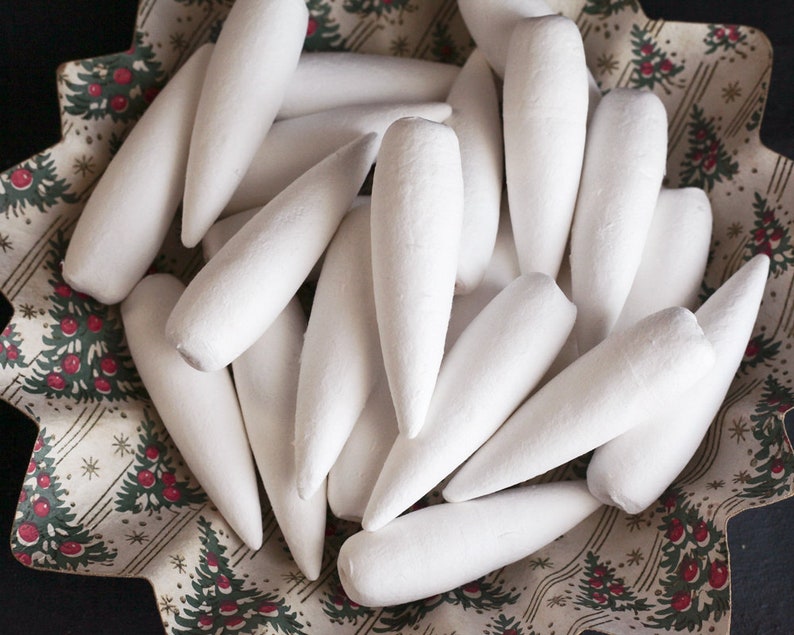 Spun Cotton Icicles Vintagestyle Icicle Ornament Shapes 5 Etsy