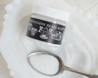 Milk Glass Glitter, FINE GRAIN - Opaque White Snow Effect