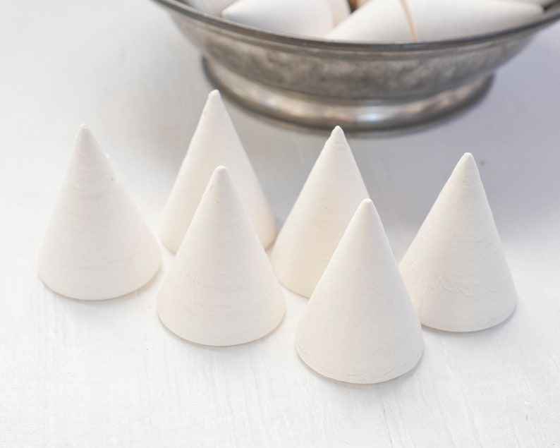 Pointy Spun Cotton Cones, 60 x 45mm Cone Craft Shapes, 6 Pcs. image 4