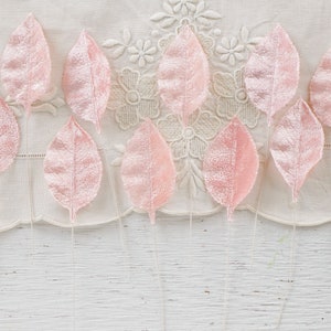 Pink Velvet Leaves, Large 2 1/2 Inch, 10 Pcs. image 4