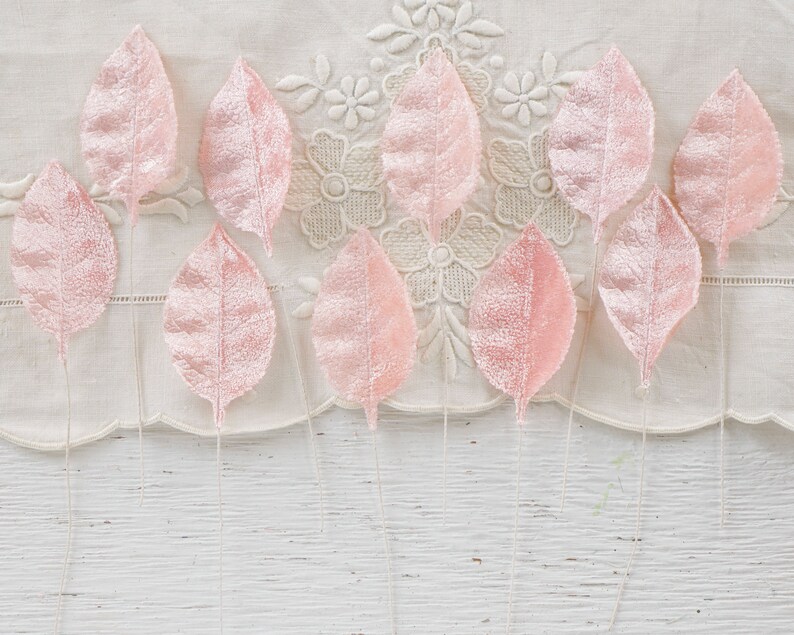 Pink Velvet Leaves, Large 2 1/2 Inch, 10 Pcs. image 4