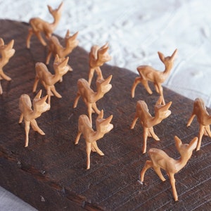 Miniature Plastic Deer One Dozen Tiny German Craft Figurines image 9