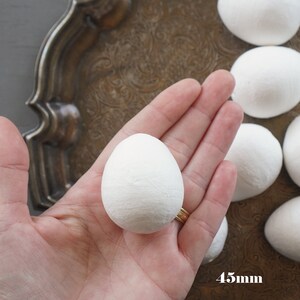 Spun Cotton Eggs, Select by Size, 12mm 60mm Vintage-Style Craft Shapes 45mm: 12 Pcs.