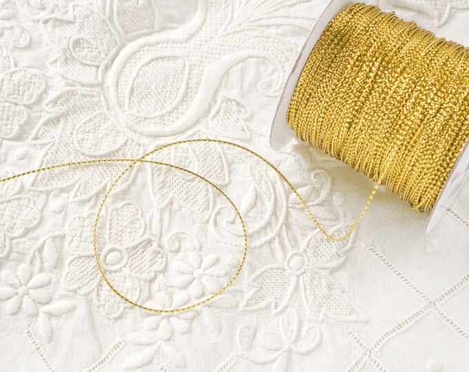 Gold Tinsel Cord Fine Metallic Gift Wrap String 144 Yd. Etsy