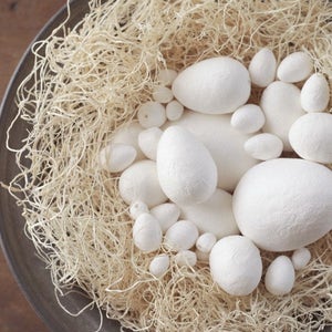 Spun Cotton Eggs, Select by Size, 12mm 60mm Vintage-Style Craft Shapes image 1