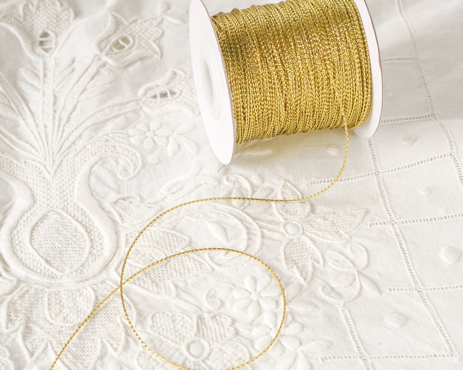 Gold Tinsel Cord Fine Metallic Gift Wrap String 144 Yd. Etsy