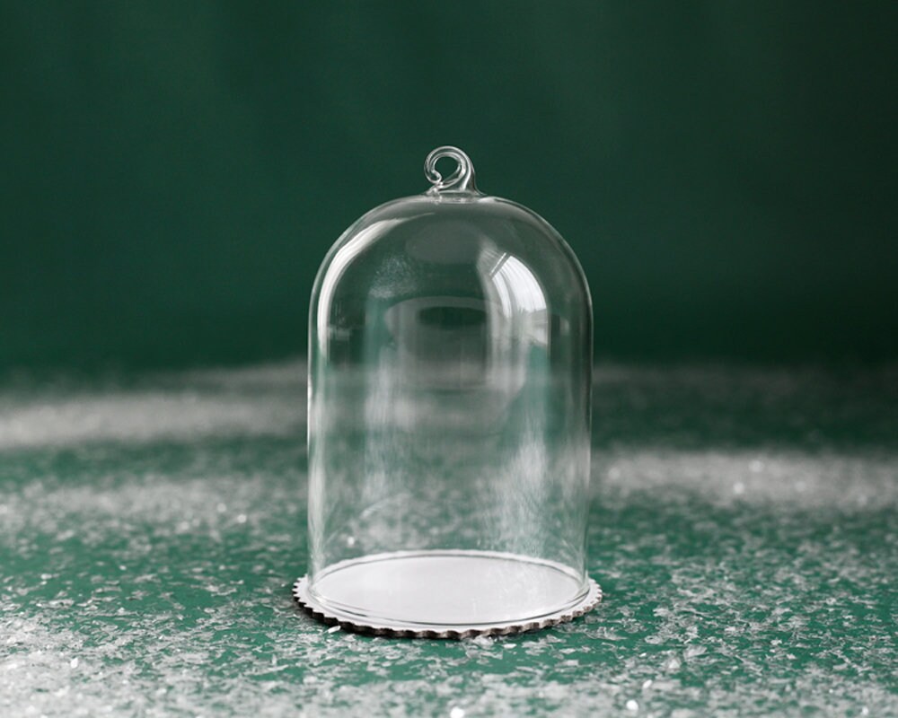 Glass Dome Ornament Hanging Dome with Chipboard Base Etsy