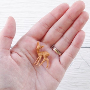 Miniature Plastic Deer One Dozen Tiny German Craft Figurines image 2