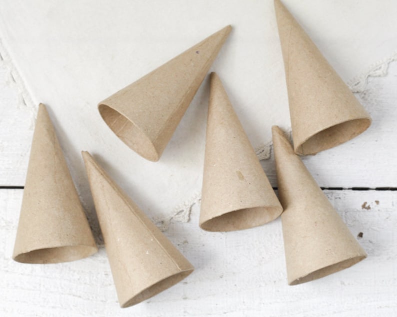 Paper Mache Cones Mini 4 Inch Pressed Cardboard Craft Cones Etsy