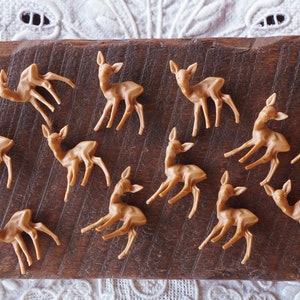 Miniature Plastic Deer One Dozen Tiny German Craft Figurines image 7