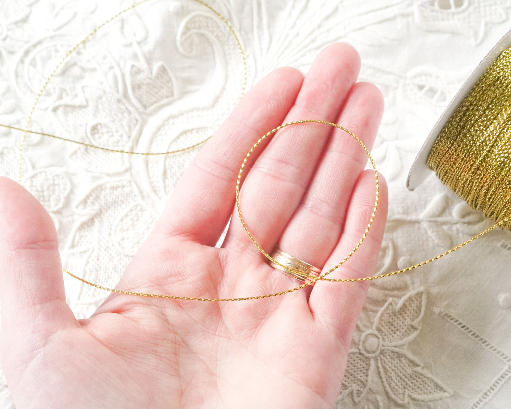 Gold Tinsel Cord Fine Metallic Gift Wrap String 144 Yd. Etsy