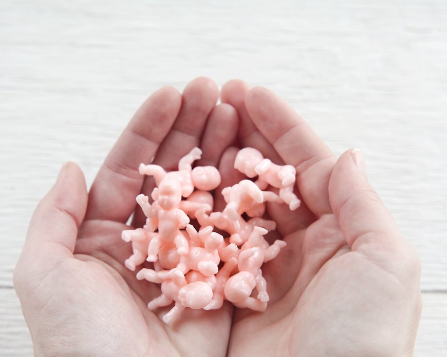 Beb s de pl stico en miniatura Tiny Pink Baby Craft Figuras 12